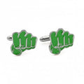 Big Guy Green Hand Cufflinks for Men | Brute Fist Design Enamel Cufflinks | Luxury Plated Base Metal | Unique Superhero Style | Gift for Men, Wedding, Party & Formal Wear