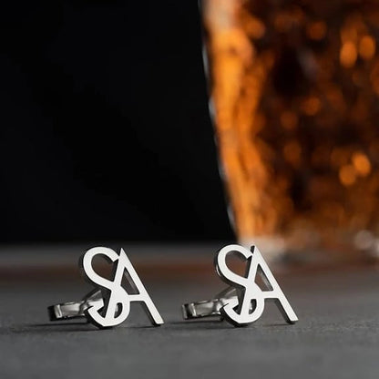 Personalised Initial Cufflinks for Men – Custom Alphabet Name Cuff Links – Premium Gold Monogram Formal Shirt Accessory for Wedding Groom & Corporate Wear
