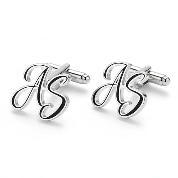 Personalised Enamel Initial Name Cufflinks for Men – Custom Name Letter Cufflinks for Formal & Wedding Wear