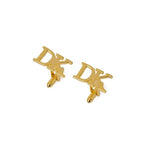 Custom 2-Letter Initial Monogram Cufflinks - Personalized Brass Alphabet Shirt Studs for Men