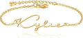 Personalised Name Chain Bracelet for Women & Girls | Customised Script Font Nameplate Bracelet | Stainless Steel Gold Plated Custom Jewellery Gift for Her