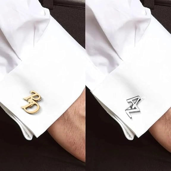 Custom Initial Name Cufflinks for Men – Personalised Letter Cufflinks for Formal & Wedding Wear