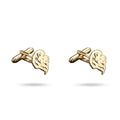 King Crown Lion Cufflinks for Men | Gold Plated Brass Lion Head Shirt Cuff Links | Royal Lion Design for Suit, Blazer, Tuxedo & Wedding