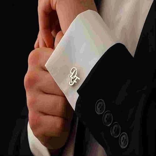 Personalized Stacked Monogram Initial Cufflinks - Custom 2-Letter Overlap Design in Brass