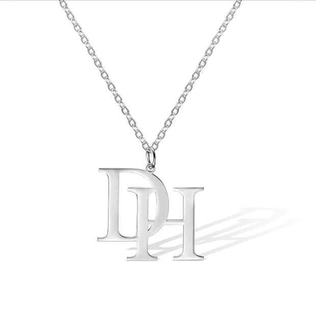 Personalized Dual Initial Name Necklace - Custom Alphabet Letter Pendant for Women & Girls