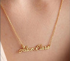 Customized Two Name Necklace with Heart - Personalized Double Nameplate Pendant for Women