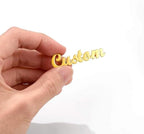 Custom Name Brooch for Men & Women | Gold & Silver Plated Personalized Name Pin | Stylish Name Brooch for Blazer, Sherwani, Saree & Wedding Gift