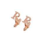 Personalized Single Alphabet Initial Cufflinks - Custom Bold Letter Shirt Studs for Men in Brass