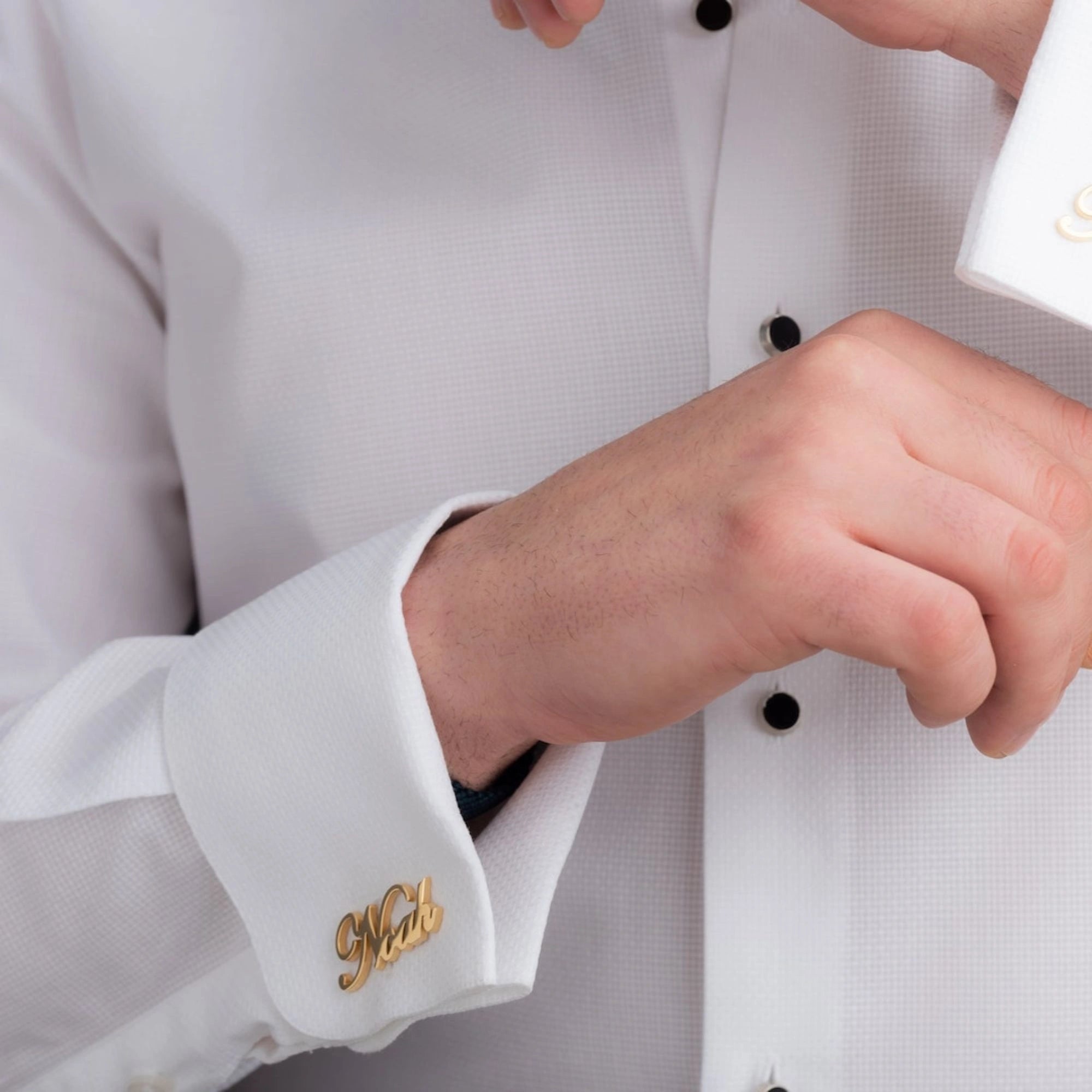 Personalized Name Cufflinks for Men – Custom Script Name Cufflinks for Wedding & Groom Gift