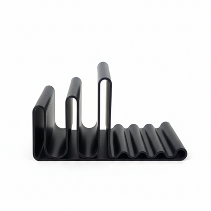 Moskai 3D Black Desk Organizer – Modern Sleek Mobile Holder with Pen & Card Stand