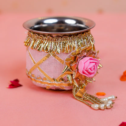 Personalised Karwa Chauth Thali Set | Custom Photo Steel Thali