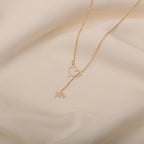 Custom Heart Initial Y-Necklace - Custom Lariat Drop Letter Pendant for Women
