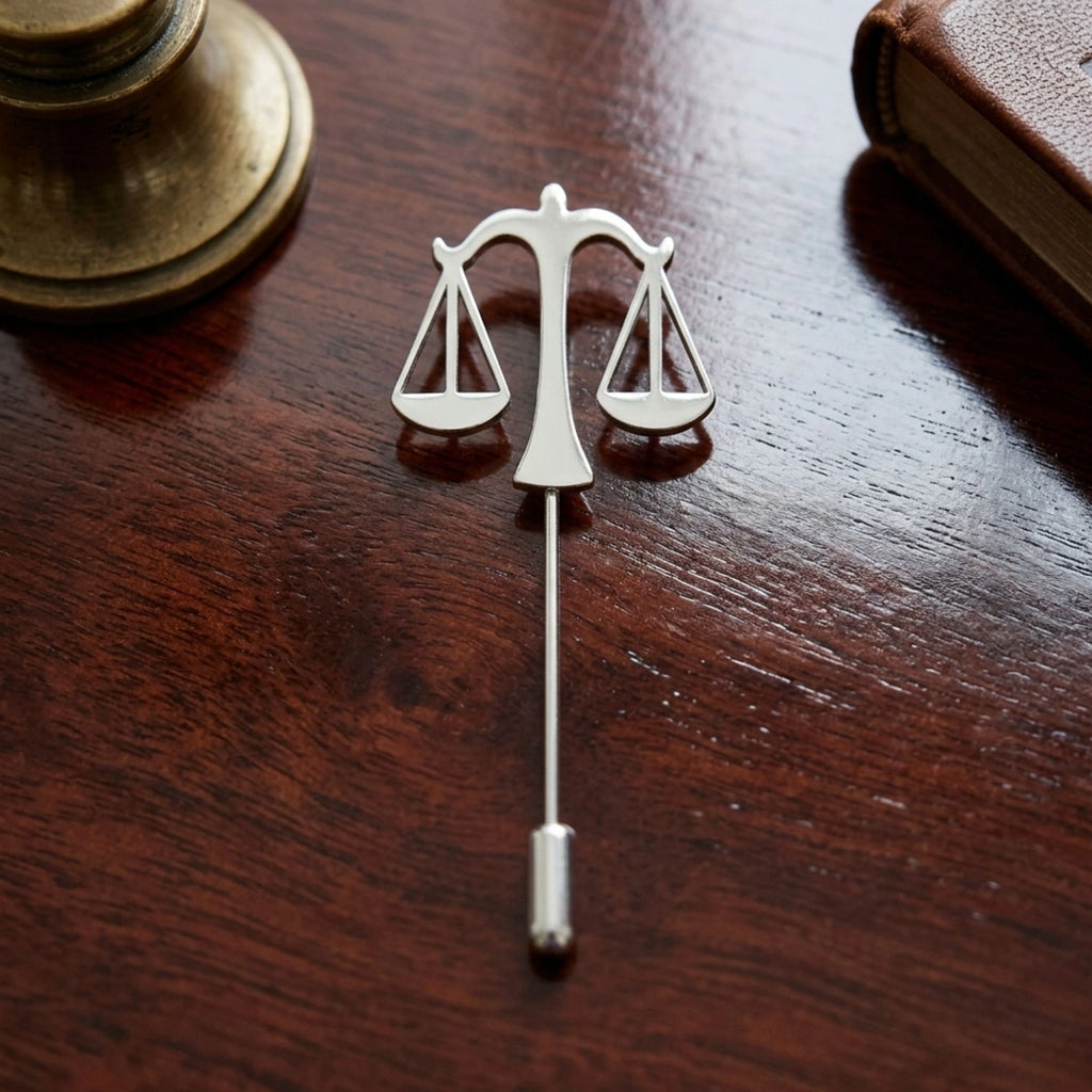 Justice & Law Advocate Lapel Pin - Premium Scales of Justice Brooch for Lawyers, Judges & Legal Professionals