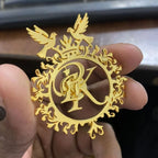 Personalized Initial Name Brooch - Custom Royal Monogram Lapel Pin for Grooms, Weddings & Luxury Formal Wear