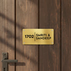Personalised Metal Door Nameplate for Home – Customised House Name Plate with Flat Number 4x12 Inches