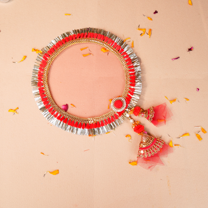 Red Personalised Photo Karwa Chauth Thali Set | Photo Thali