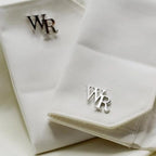 Personalised Initial Name Cufflinks for Men – Custom Silver Alphabet Monogram Cuff Links – Formal Shirt Accessory for Wedding Groom & Corporate Wear