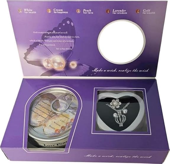 Moskai Love Pearl Pendant Necklace for Women – Romantic Wish Pearl Cage Necklace Gift Set