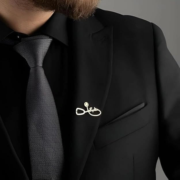 Personalized Stethoscope Name Brooch – Custom Doctor & Nurse Lapel Pin