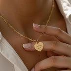 Personalized Special Date Heart Necklace - Custom Engraved Calendar Date Pendant for Women