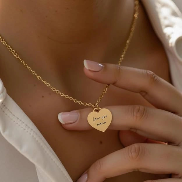 Personalized Special Date Heart Necklace - Custom Engraved Calendar Date Pendant for Women