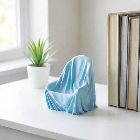 Moskai 3D Printed Fabric-Style Chair Mobile Phone Stand – Decorative Desk & Table Holder