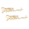 Custom Signature Style Full Name Cufflinks - Personalized Handwritten Script Brass Cuff Links