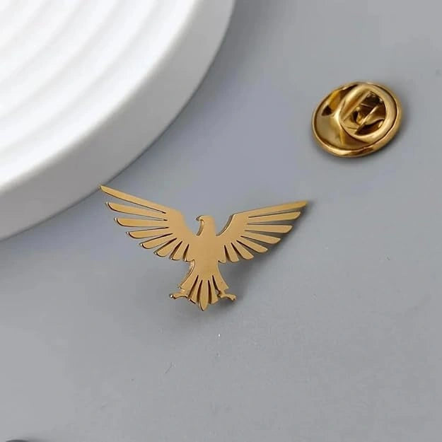 Soaring Eagle Lapel Pin - Premium Hand-Finished Bird Brooch for Suits, Blazers & Wedding Wear