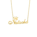 Crown Personalized Name Necklace - Custom Queen Crown Nameplate Pendant for Women