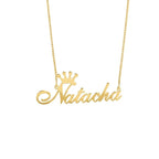 Crown Personalized Name Necklace - Custom Queen Crown Nameplate Pendant for Women