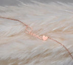Custom Name Necklace with Heart - Custom Cursive Nameplate Pendant for Women