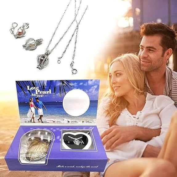 Moskai Love Pearl Pendant Necklace for Women – Romantic Wish Pearl Cage Necklace Gift Set