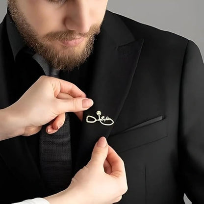 Personalized Stethoscope Name Brooch – Custom Doctor & Nurse Lapel Pin