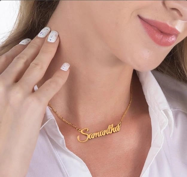 Personalized Name Necklace - Custom Cursive Nameplate Pendant for Women & Girls -