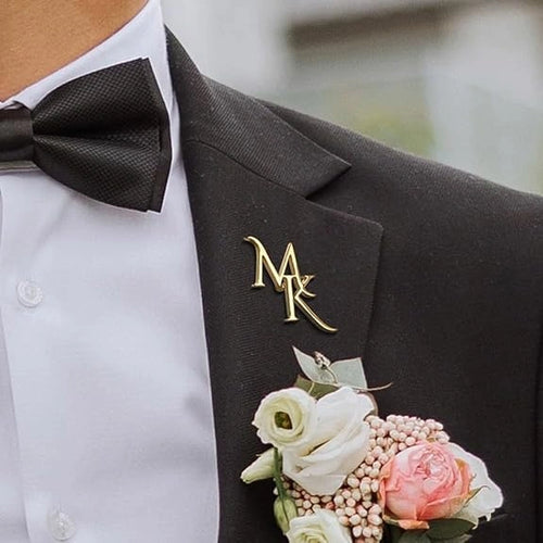 Custom Letter Initial Brooch Pin – Personalised Name Alphabet Lapel Pin for Men & Women – Premium Silver Finish Suit & Blazer Accessory