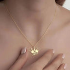 Personalized Queen Crown Name Necklace - Custom Engraved Royal Crown Pendant for Women