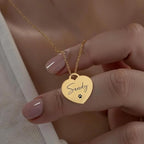 Personalized Special Date Heart Necklace - Custom Engraved Calendar Date Pendant for Women
