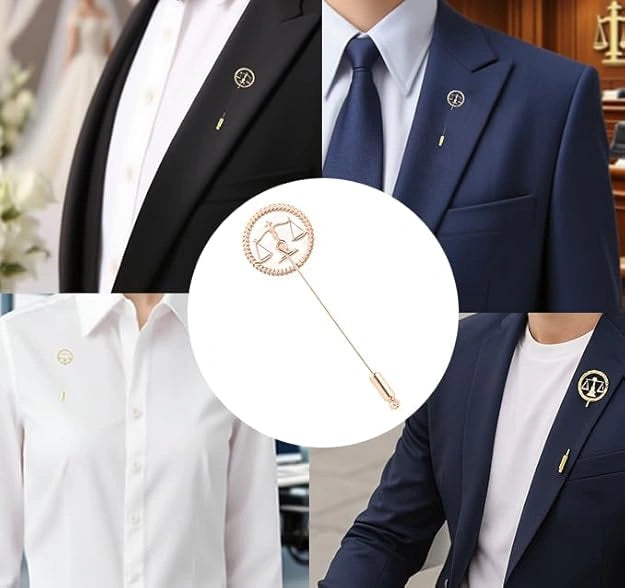 Scales of Justice Lapel Pin - Professional Lawyer & Advocate Symbol Brooch for Court, Suits & Blazers