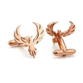 Rose Gold Eagle Cufflinks for Men | Flying Bird Wing Design Shirt Cuff Links | Stylish Formal & Business Accessories for Men