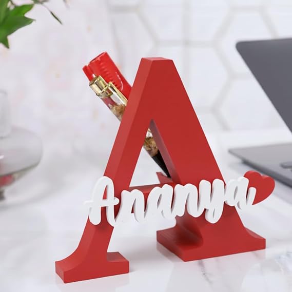 Moskai Name Customised 3D Pen Stand for Desk & Office Use