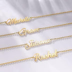 Personalised Name Chain Bracelet for Women & Girls | Customised Script Font Nameplate Bracelet | Stainless Steel Gold Plated Custom Jewellery Gift for Her