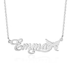 Personalized Butterfly Name Necklace - Custom Cursive Nameplate Pendant with Butterfly Charm