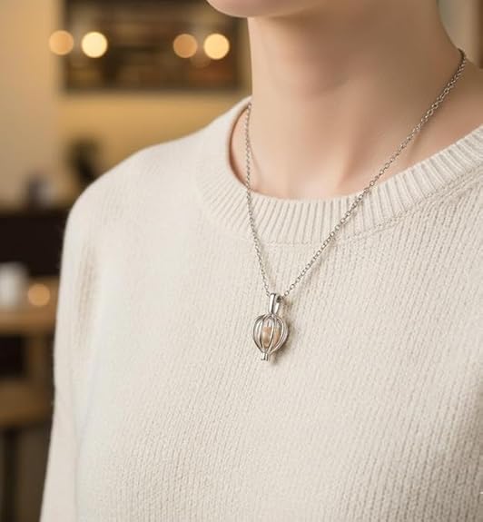 Moskai Love Pearl Pendant Necklace for Women – Romantic Wish Pearl Cage Necklace Gift Set