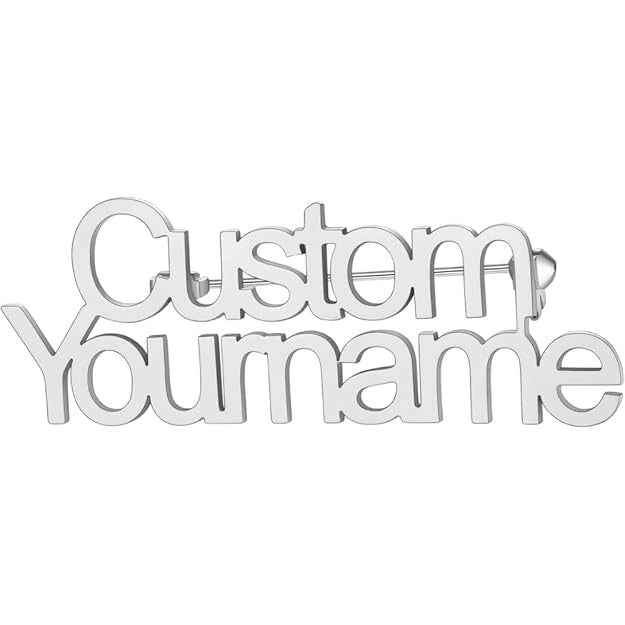 Custom Name Pin Brooch for Men & Women | Personalized Name Tag for Wedding Ladki Wale Ladka Wale | Stylish Name Badge for Coat Blazer Suit Jacket | Corporate Logo Brooch