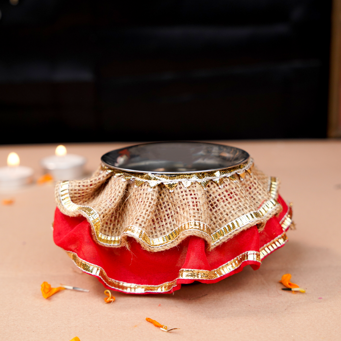 Maharani Red Color Thali Set | Karwa Chauth Thali