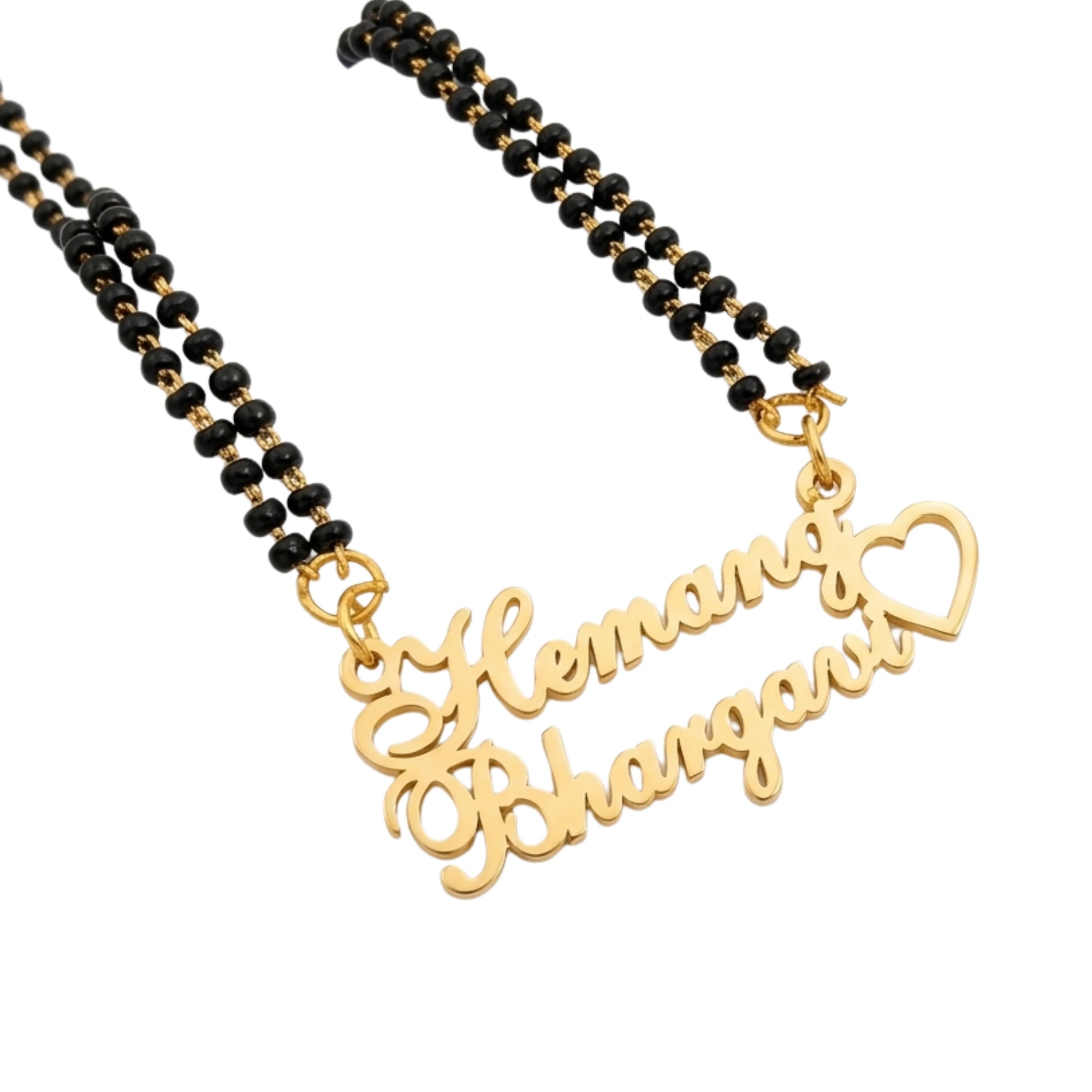 Personalized Couple Name Mangalsutra for Women with Couple Names and Heart Gift for Wife, Anniversary & Wedding