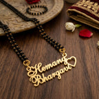 Personalized Couple Name Mangalsutra for Women with Couple Names and Heart Gift for Wife, Anniversary & Wedding