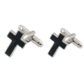 Luxury Men’s Black Cross Cufflinks - Religious Faith Suit Studs in Premium Brass- Christian Wedding & Professional Office Accessory Gift