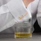 Custom Signature Style Full Name Cufflinks - Personalized Handwritten Script Brass Cuff Links