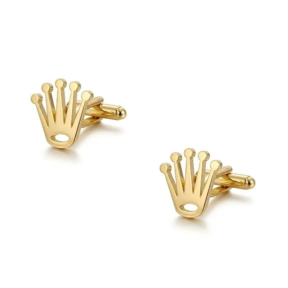 Gold Crown Design Cufflinks for Men Formal, Luxury Cross Style Cufflinks, Premium Wedding Cufflinks, Groom Gift from Wife, Birthday Gift for Husband, Fiancé Gift, Formal Shirt Accessories for Men